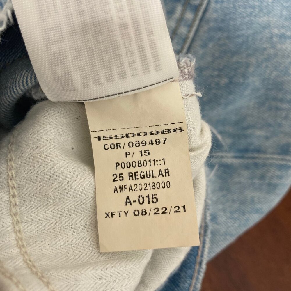 Abercrombie & Fitch 90s Straight Ultra High Rise Jeans 25 Blue Criss Cross Waist - Picture 9 of 9